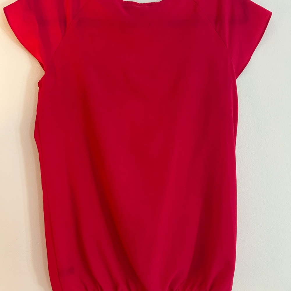 Deep Pink Ruffle Trim Blouse - Picture 4 of 6